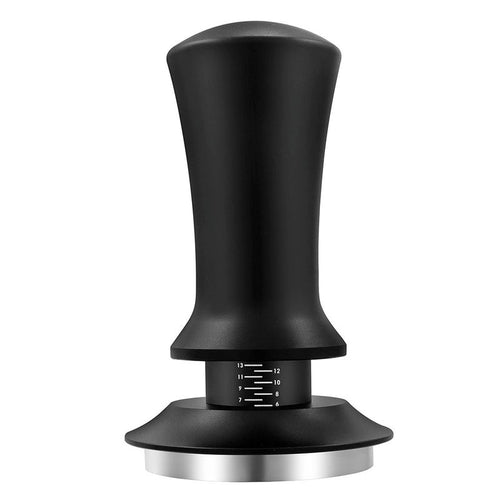 Black pepper grinder with silver base on a white background