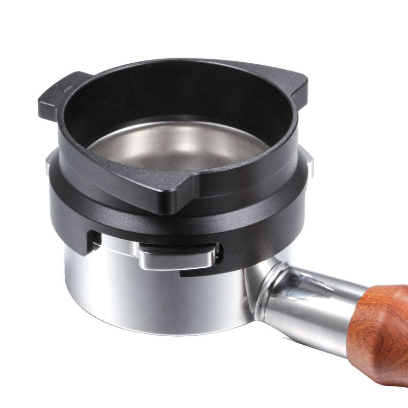 Coffee tamp with wooden handle on a white background