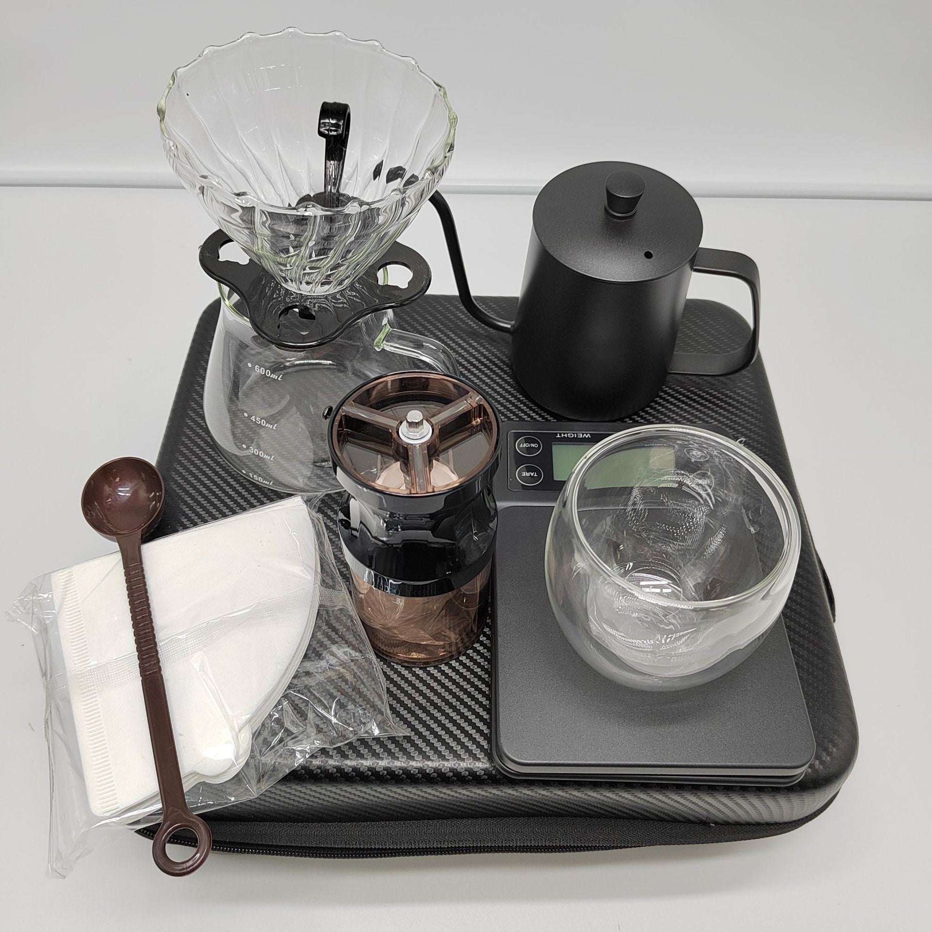 Complete manual pour over kit for travel.