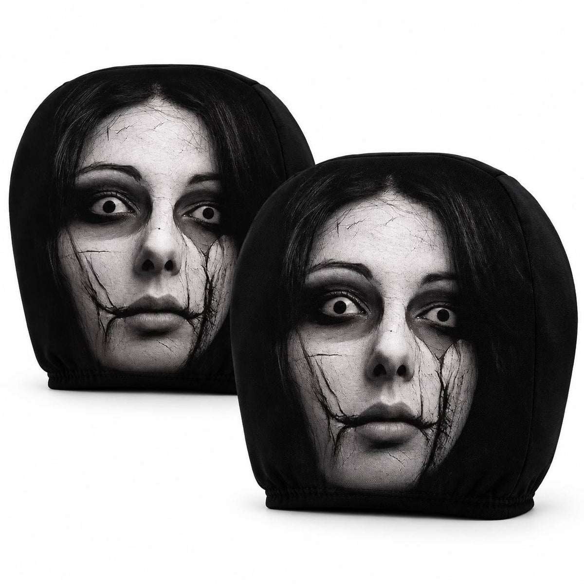 2-Pack Halloween Horror Car Headrest Covers – Creepy Ghost Designs