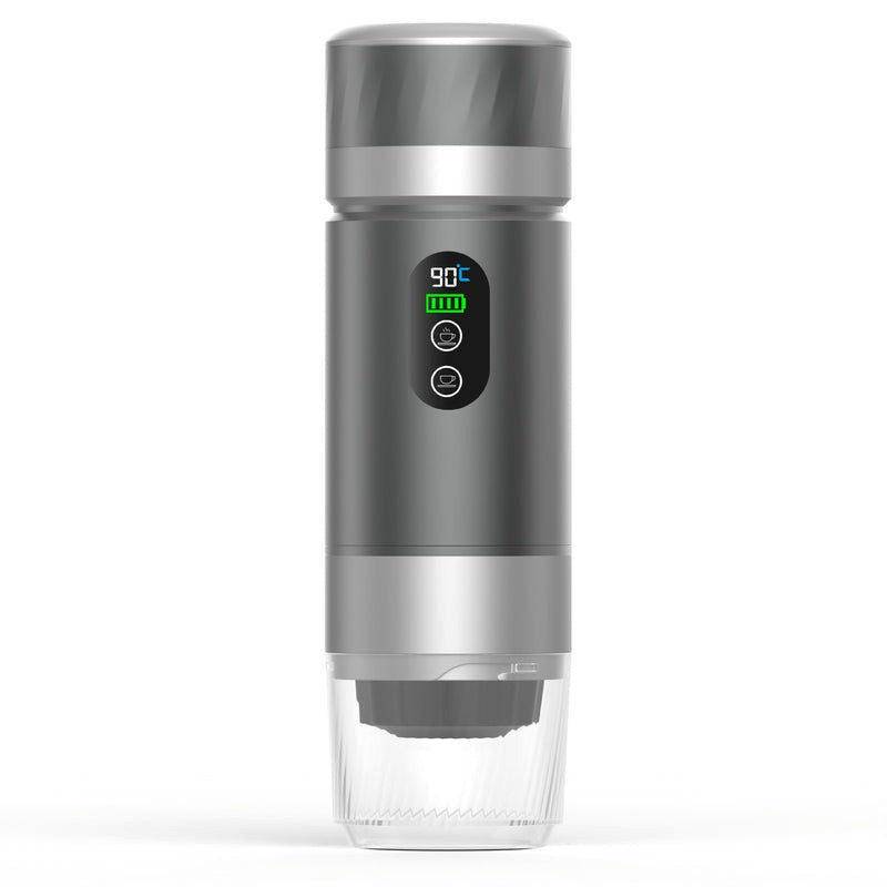 Gray portable espresso machine-digital temperature display