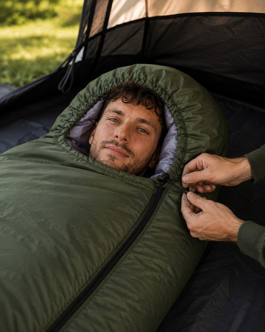 Camping Sleeping Bag – Lightweight Single Sleeping Bag with Hood & Carry Bag