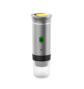 Metallic silver travel espresso maker automatic portable machine
