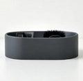 Black pet bowl on a white background