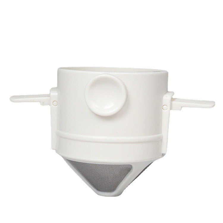 White pet feeder with mesh bottom on a white background