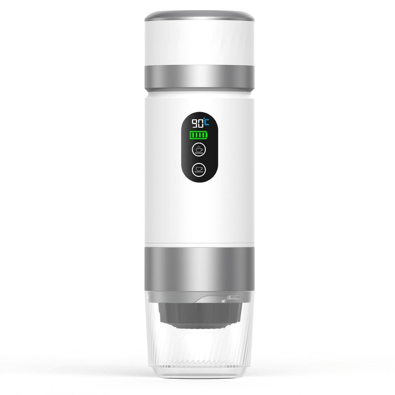 White portable espresso machine digital display 36v.
